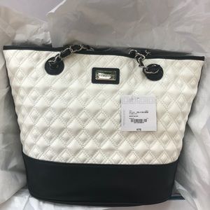 Liz Claiborne White/Black Camilla Tote